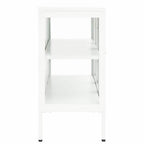 Sideboard White 105x35x70 cm Steel and Glass
