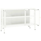 Sideboard White 105x35x70 cm Steel and Glass