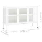 Sideboard White 105x35x70 cm Steel and Glass