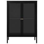 Sideboard Black 75x35x105 cm Steel and Glass