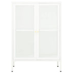 Sideboard White 75x35x105 cm Steel and Glass