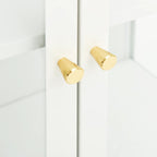 Sideboard White 75x35x105 cm Steel and Glass