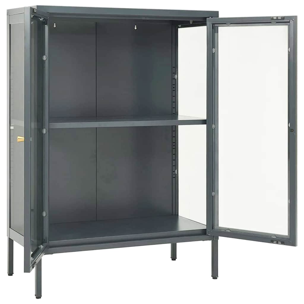 Sideboard Anthracite 75x35x105 cm Steel and Glass