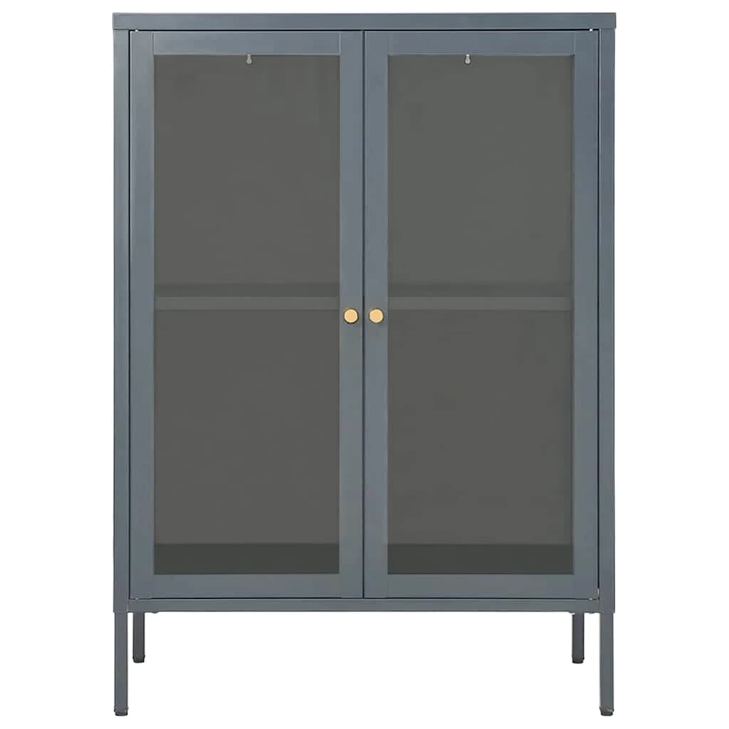 Sideboard Anthracite 75x35x105 cm Steel and Glass