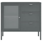 Sideboard Anthracite 75x35x70 cm Steel and Tempered Glass