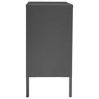 Sideboard Anthracite 75x35x70 cm Steel and Tempered Glass