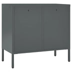 Sideboard Anthracite 75x35x70 cm Steel and Tempered Glass
