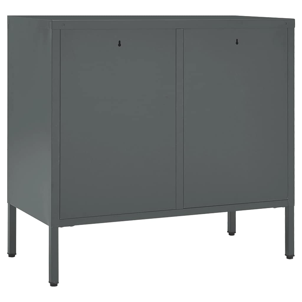 Sideboard Anthracite 75x35x70 cm Steel and Tempered Glass