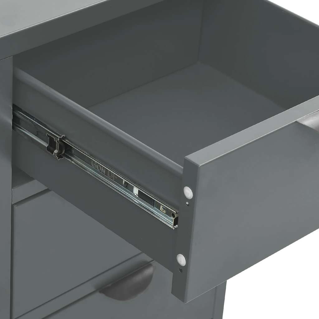 Sideboard Anthracite 75x35x70 cm Steel and Tempered Glass