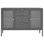 Sideboard Anthracite 105x35x70 cm Steel and Tempered Glass