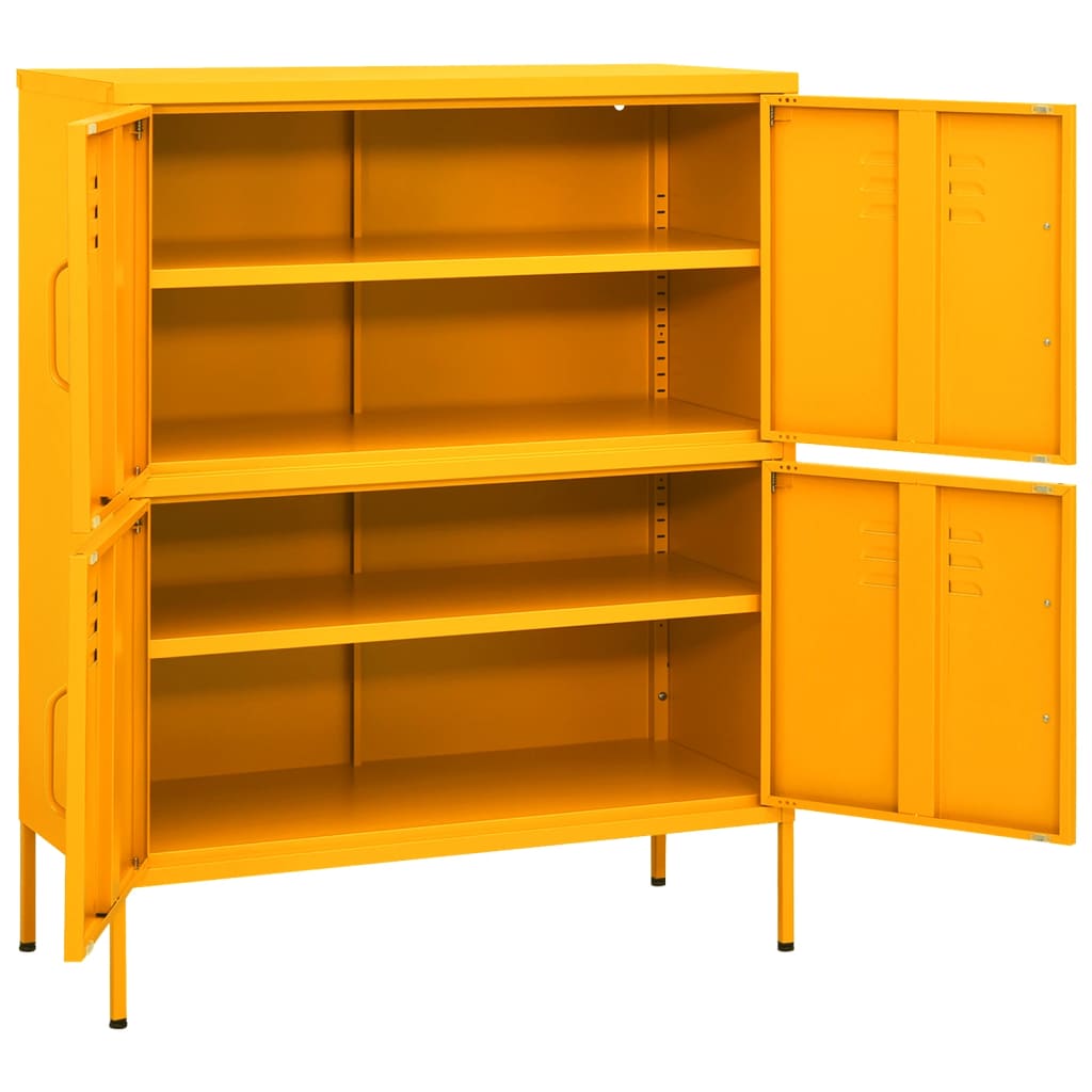 Storage Cabinet Mustard Yellow 80x35x101.5 cm Steel