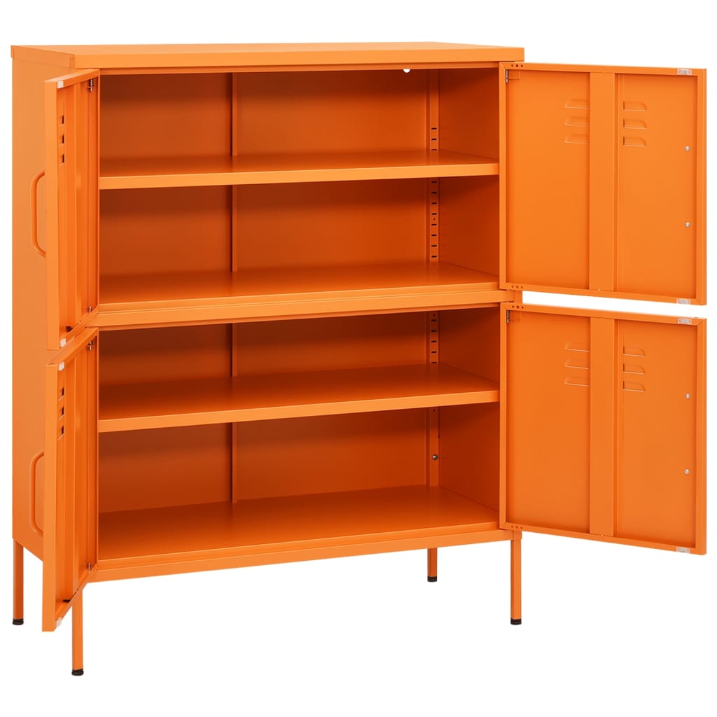 Storage Cabinet Orange 80x35x101.5 cm Steel