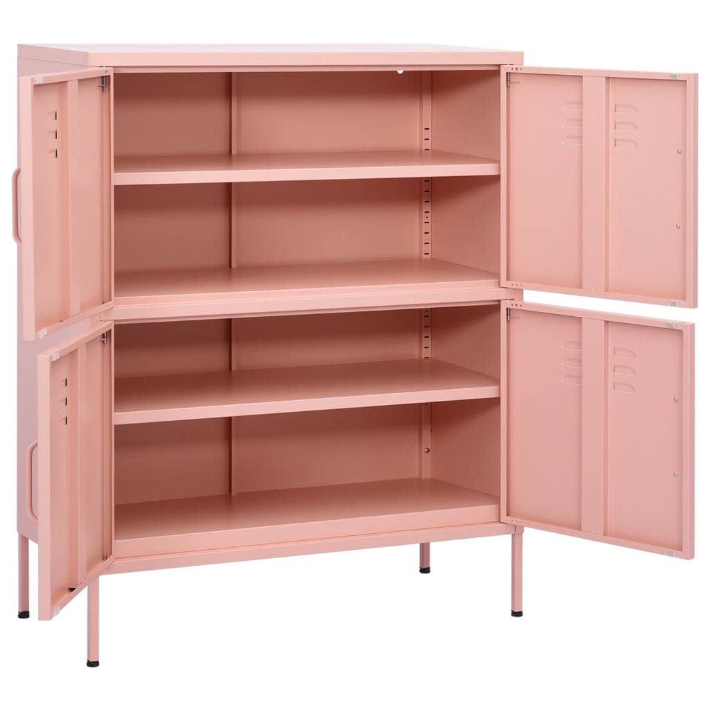 Storage Cabinet Pink 80x35x101.5 cm Steel