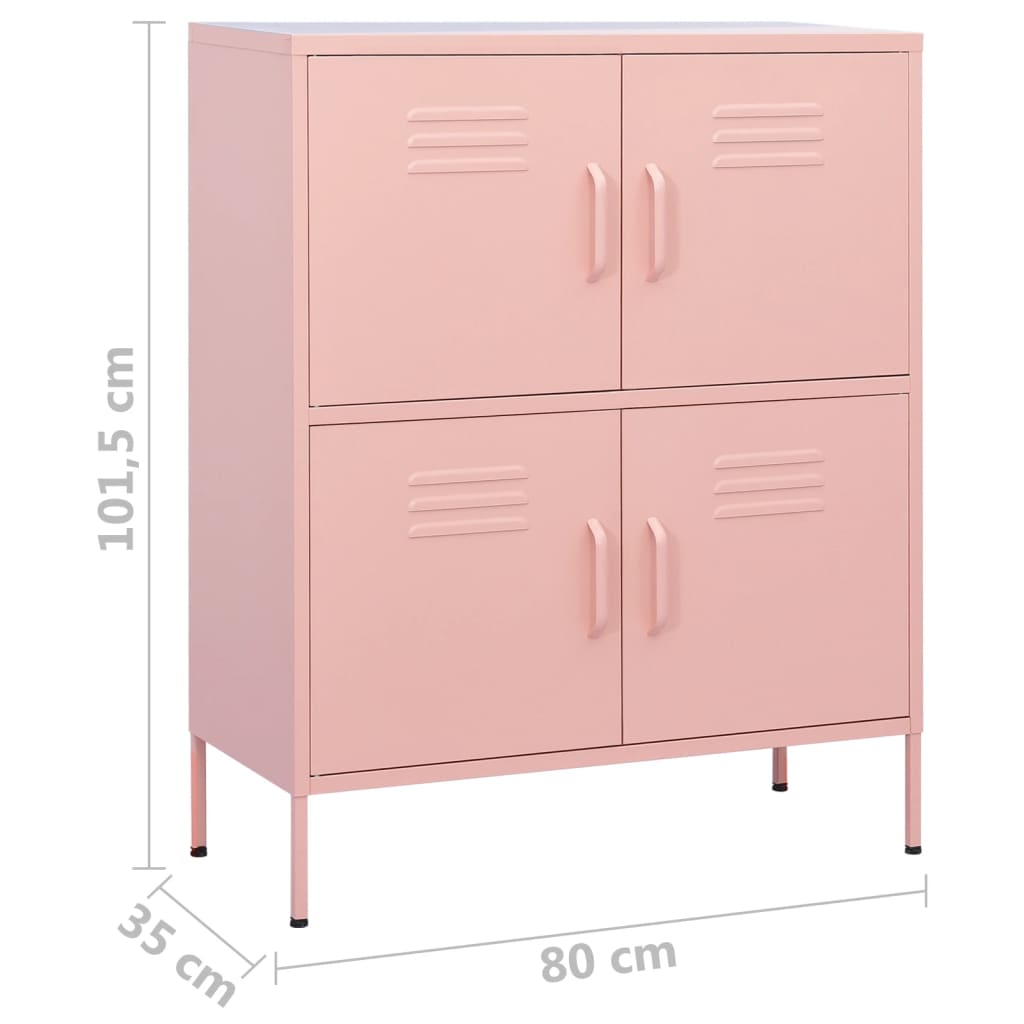 Storage Cabinet Pink 80x35x101.5 cm Steel