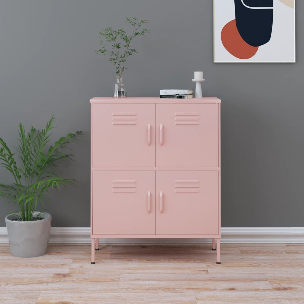 Storage Cabinet Pink 80x35x101.5 cm Steel