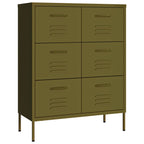 Drawer Cabinet Olive Green 80x35x101.5 cm Steel