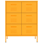 Drawer Cabinet Mustard Yellow 80x35x101.5 cm Steel