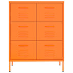 Drawer Cabinet Orange 80x35x101.5 cm Steel