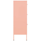 Drawer Cabinet Pink 80x35x101.5 cm Steel