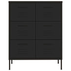 Drawer Cabinet Black 80x35x101.5 cm Steel