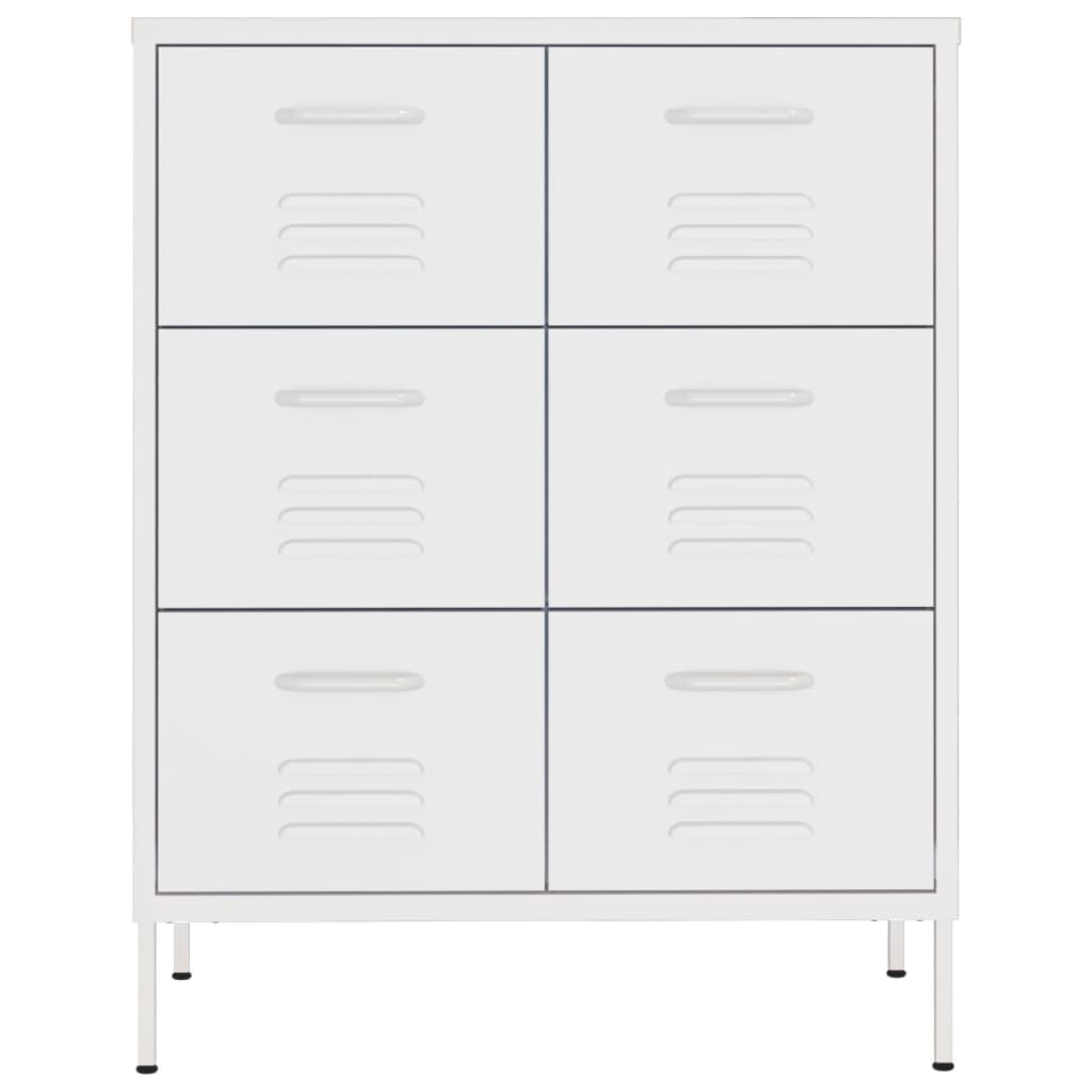 Drawer Cabinet White 80x35x101.5 cm Steel