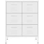 Drawer Cabinet White 80x35x101.5 cm Steel