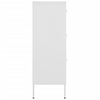 Drawer Cabinet White 80x35x101.5 cm Steel