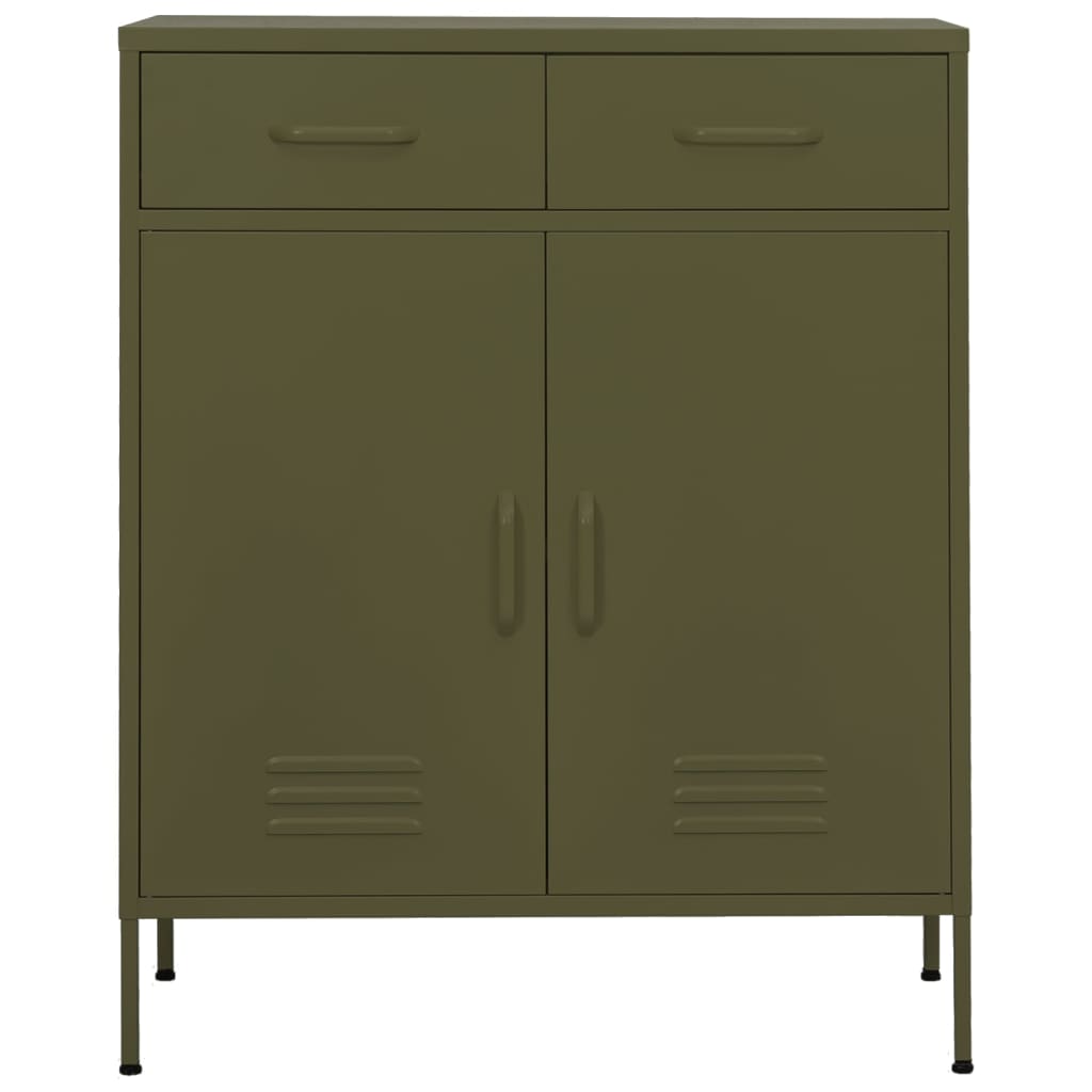 Storage Cabinet Olive Green 80x35x101.5 cm Steel