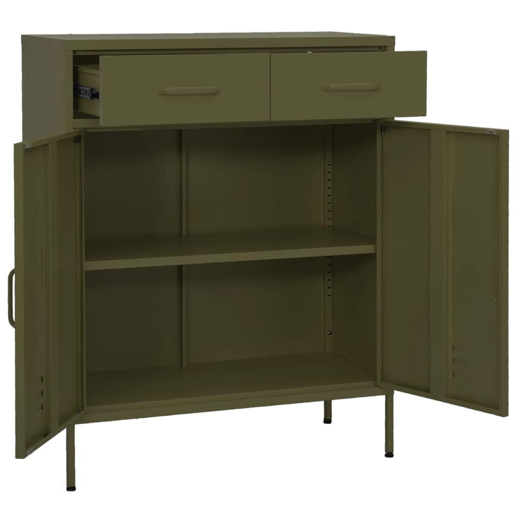 Storage Cabinet Olive Green 80x35x101.5 cm Steel