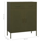 Storage Cabinet Olive Green 80x35x101.5 cm Steel