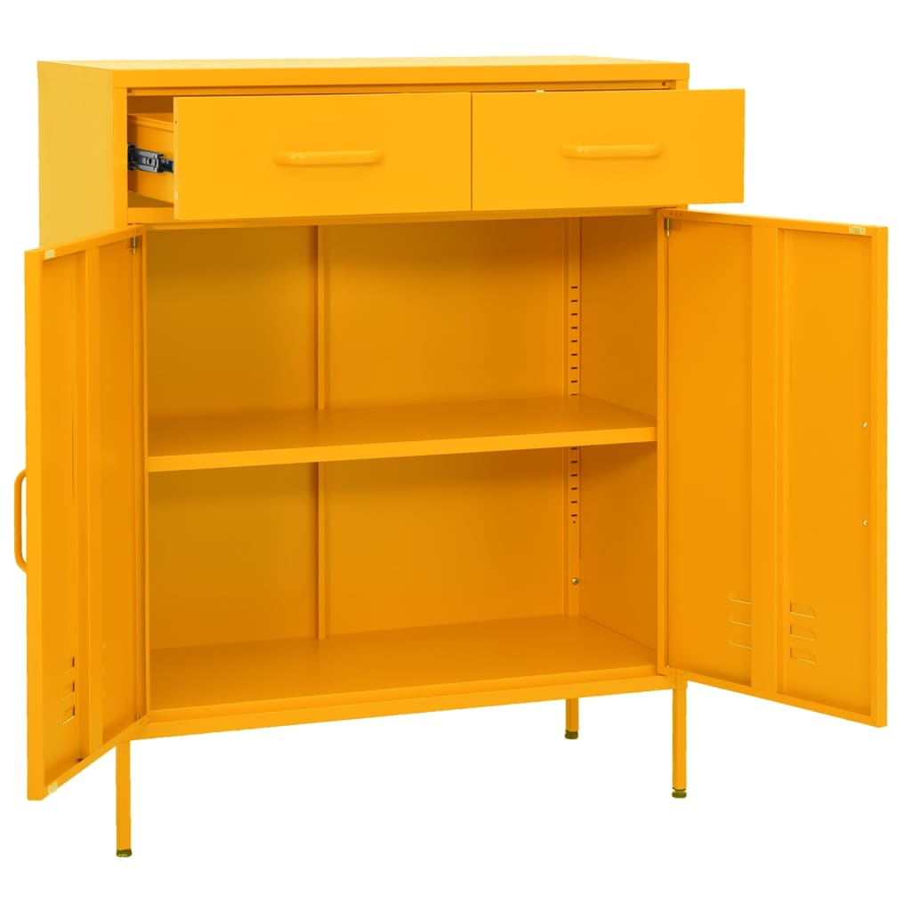 Storage Cabinet Mustard Yellow 80x35x101.5 cm Steel