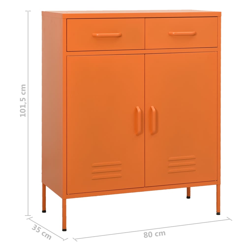 Storage Cabinet Orange 80x35x101.5 cm Steel