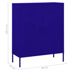 Storage Cabinet Navy Blue 80x35x101.5 cm Steel
