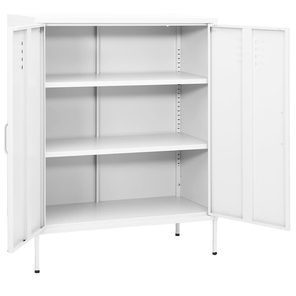 Storage Cabinet White 80x35x101.5 cm Steel