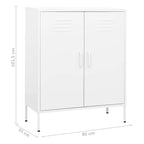 Storage Cabinet White 80x35x101.5 cm Steel