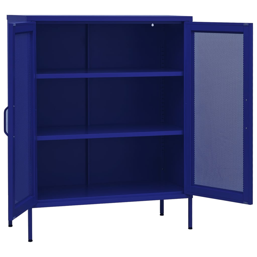 Storage Cabinet Navy Blue 80x35x101.5 cm Steel