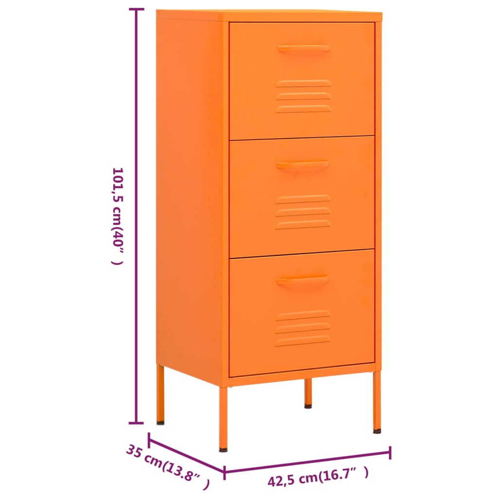 Storage Cabinet Orange 42.5x35x101.5 cm Steel