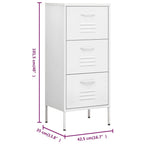 Storage Cabinet White 42.5x35x101.5 cm Steel