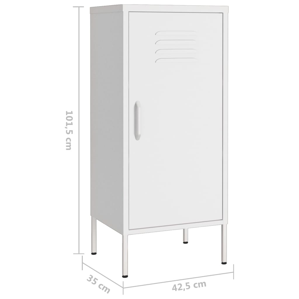 Storage Cabinet White 42.5x35x101.5 cm Steel