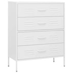 Chest of Drawers White 80x35x101.5 cm Steel