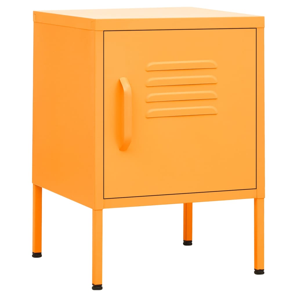 Nightstand Mustard Yellow 35x35x51 cm Steel