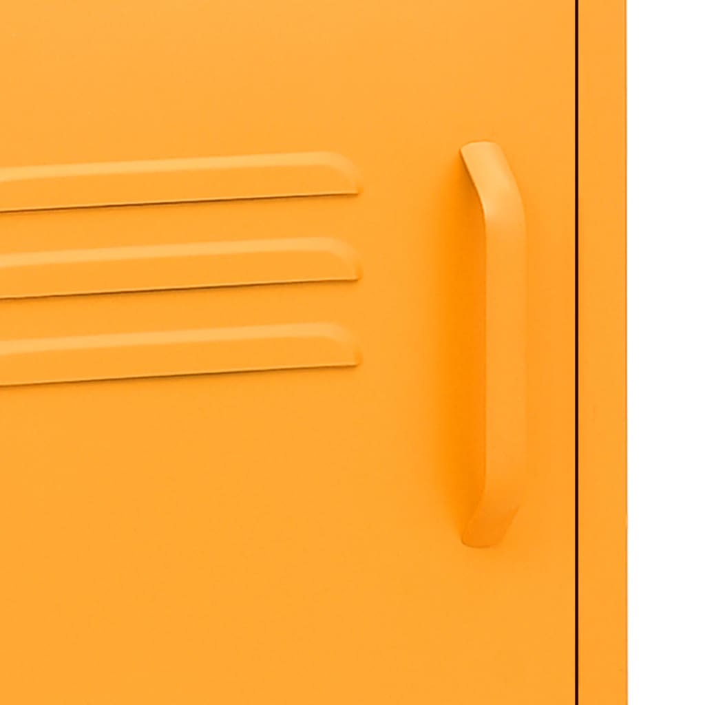 Nightstand Mustard Yellow 35x35x51 cm Steel