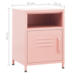 Nightstand Pink 35x35x51 cm Steel