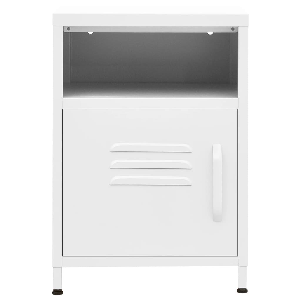 Nightstand White 35x35x51 cm Steel