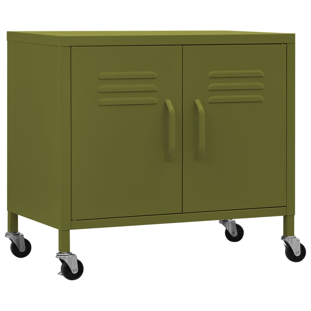 Storage Cabinet Olive Green 60x35x56 cm Steel