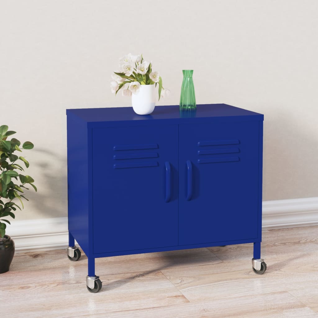 Storage Cabinet Navy Blue 60x35x56 cm Steel