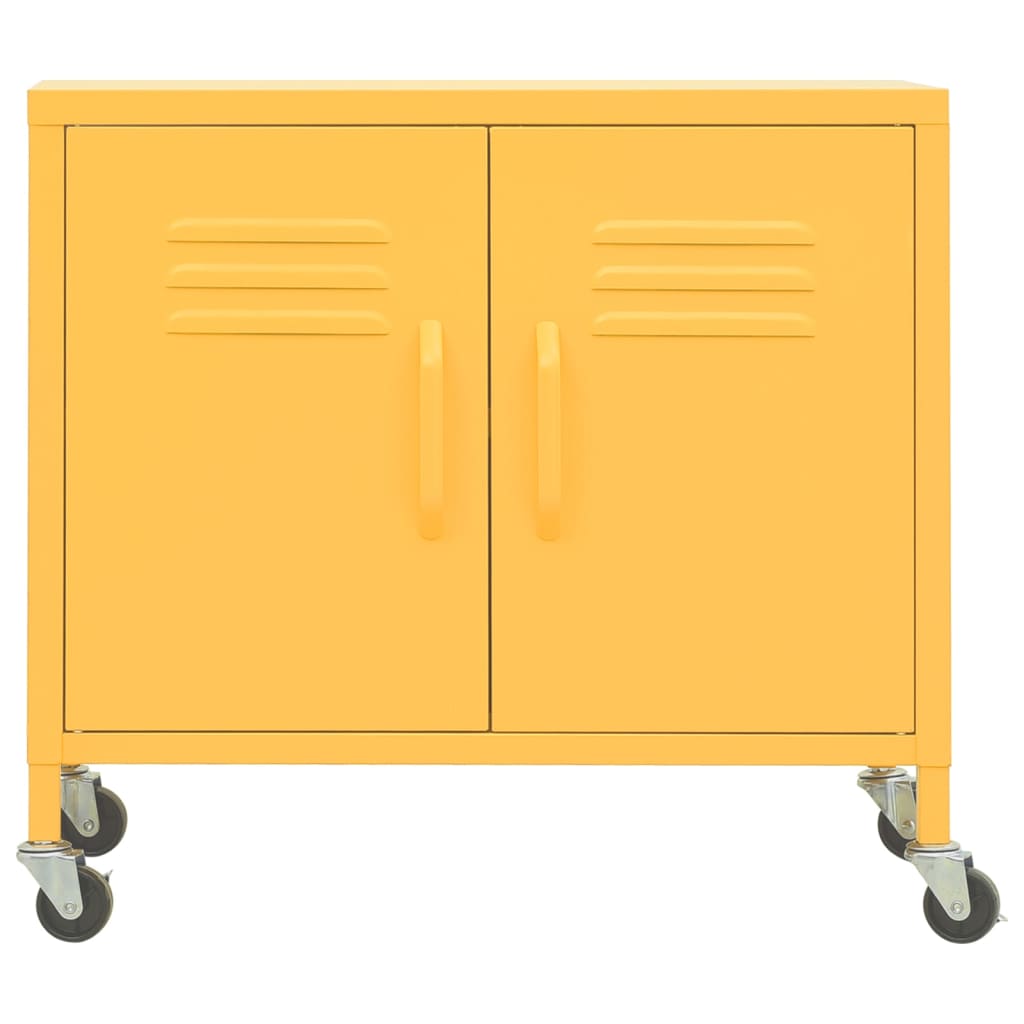 Storage Cabinet Mustard Yellow 60x35x56 cm Steel