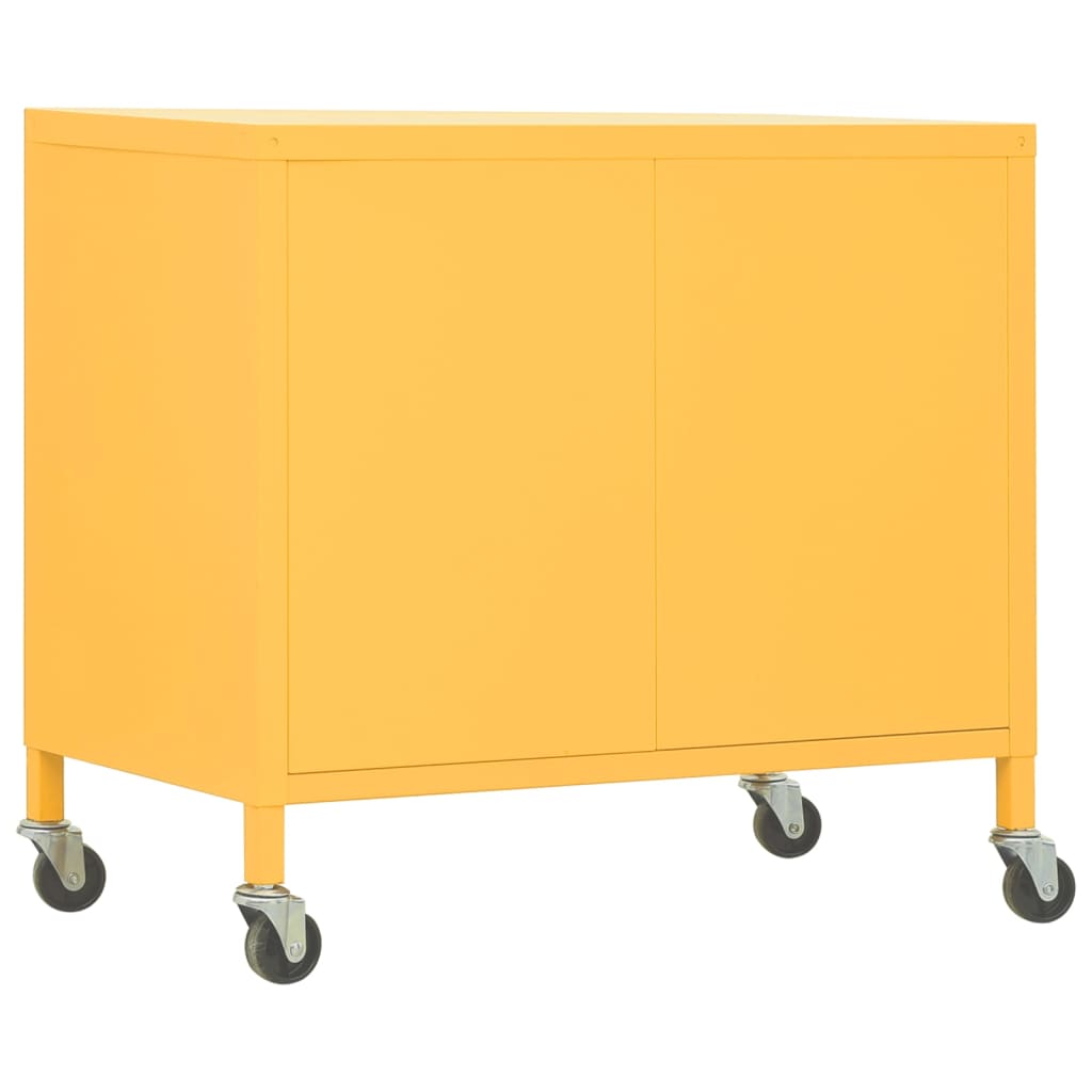 Storage Cabinet Mustard Yellow 60x35x56 cm Steel