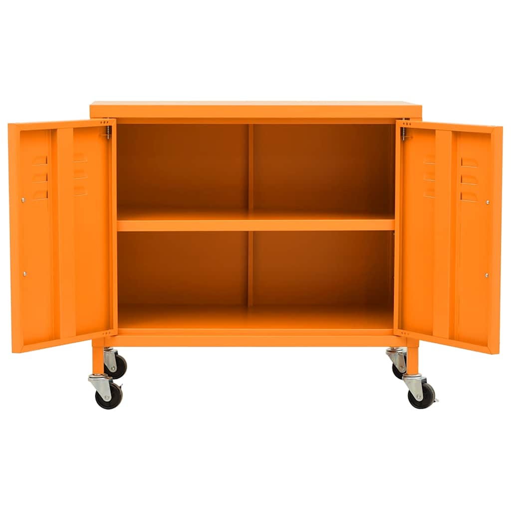 Storage Cabinet Orange 60x35x56 cm Steel