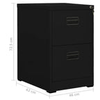 Filing Cabinet Black 46x62x72.5 cm Steel